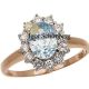 Ring mit den blau Topas und weißen Zirkonia Steinen, russisches Gold 585