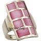Sterling Silber Ring mit rosafarbenem Perlmutt-Mosaik