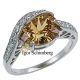 Zirkonia champagner Sterling Silber Ring, Ovalschliff