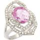 925. Sterling Silber Ring mit rosa und weißen Zirkonia Steinen