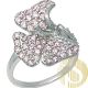 Blüten-Ring mit rosa und weiße Zirkonia aus 925er Sterling Silber