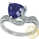 Silber Ring mit  violett und weiße Zirkonia