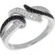 Extravagante Bicolor Ring aus Silber mit schwarzen und weißen Zirkonia