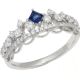 925 Silber Ring Krone-Design mit blauen und weißen Zirkonia Steinen