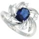 925 Silber Ring mit blauem und weißen Zirkonia