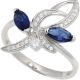 925 Silber Ring mit weißen und blauen Zirkonia