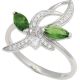 925 Silber Ring mit grünen und weißen Zirkonia