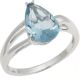 925 Silber Ring mit facettiertem hell blauem Zirkonia