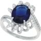 925 Silber Ring mit blauem und weißen Zirkonia Steinen