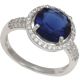 925 Silber Ring mit blauen und weißen Zirkonia