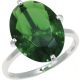 925 Silber Ring mit grünem ovalfacettierten Zirkonia Stein