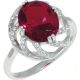 925 Silber Damen Ring mit rotem und weißen Zirkonia