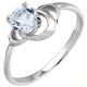 Eleganter Ring mit 1 Blautopas, Silber 925° rhodiniert