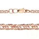 Dreifach Rombo Halskette aus 925-er vergoldetem 925-er Silber, ca. 3,7 mm breit