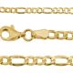 Figarokette, Hohle Halskette, 585-er Gelbgold, 4,3 mm breit, Goldkette