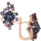 585 russisches Gold Ohrringe mit Brillanten, Blautopas London, blaue Saphire und Saphire