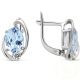 Sterling Silber Ohrringe mit zwei Blautopase und zwei Zirkonia Steinen