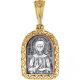 Medallon - Ikone -Die Heilige Matrona von Moskau, 925er Silber, vergoldet