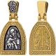 Medallon - Ikone -The Mother of God Theodorovskaya, 925er Silber, vergoldet