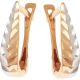 Zierliche Ohrringe im Blattdesign, 585er russisches Rotgold