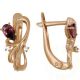 Die Klassischen Ohrringe mit 6 Zirkonia Steinen, russisches Gold, Almaz Holding, 17x8 mm