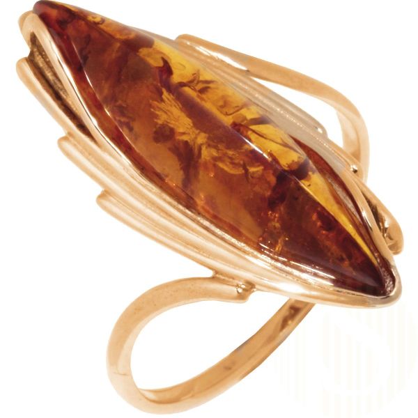 Zoloto-Rus, Bernstein Ring, russisches Gold in Deutschland, Krasnoselskij  Juwelirprom art. RG0224-195 GOLDSCHMUCK in Deutschland
